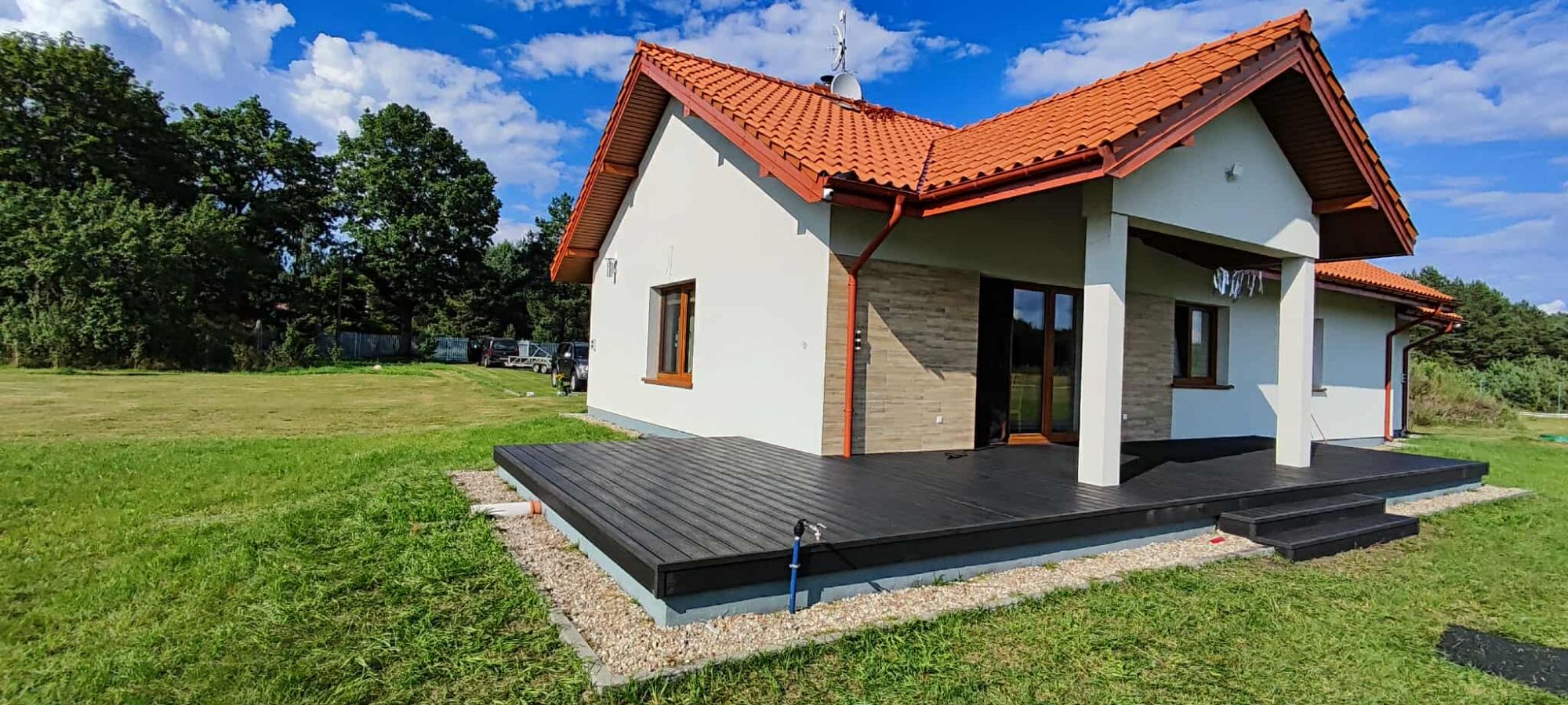 Building an L-shaped terrace